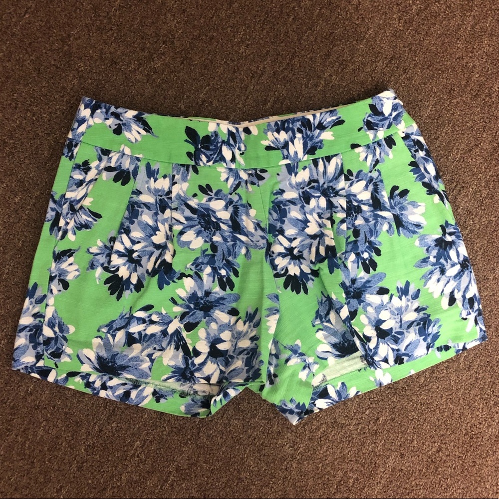 J.Crew Green/Purple/White Floral Shorts Size 2